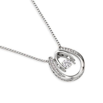 Lucky In Love Necklace, Four Leaf Clover with Crystal Heart