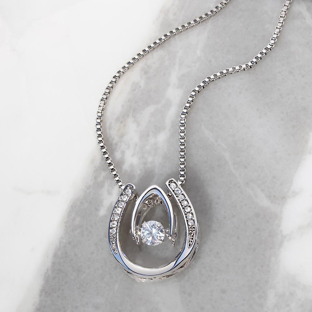 Lucky In Love Necklace, Four Leaf Clover with Crystal Heart