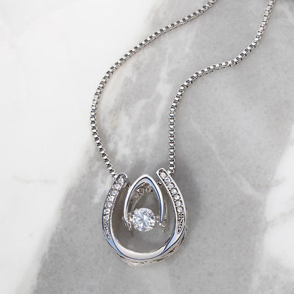 Lucky In Love Necklace, Four Leaf Clover with Crystal Heart