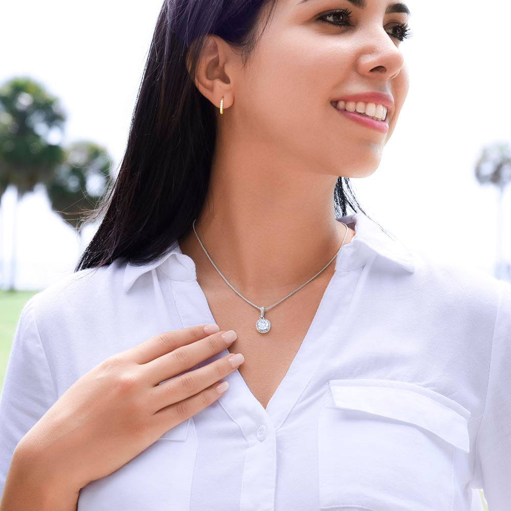 Eternal Hope Necklace, Cushion Cut Crystal, 14K White Gold F - Eternal Hope LS 7