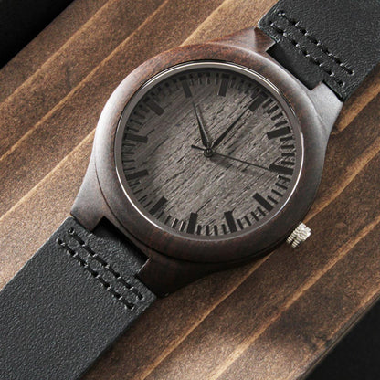 Natural Wood Watch, Lightweight Wooden Case and Band, Mahogany Gift Box