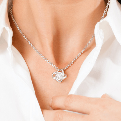 Love Knot Necklace, Unbreakable Bond Pendant, 18K Yellow or  - Love Knot Lifestyle