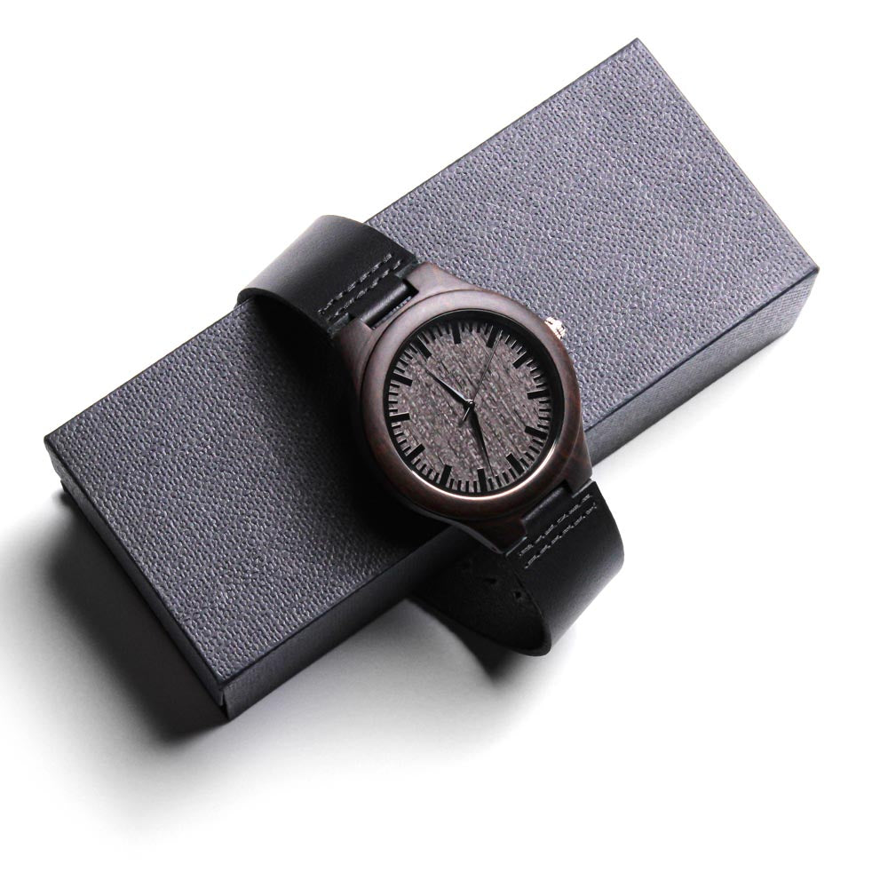 Natural Wood Watch, Lightweight Wooden Case and Band, Mahogany Gift Box