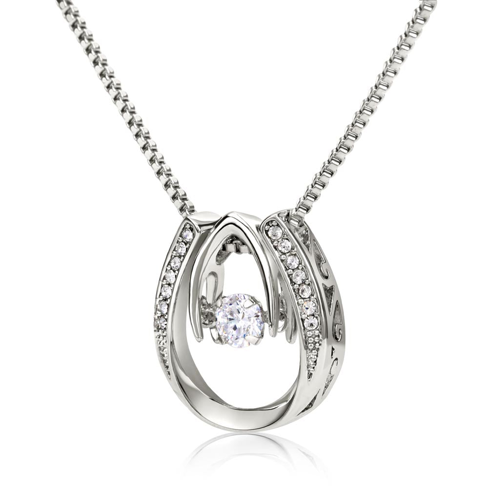 Lucky In Love Necklace, Four Leaf Clover with Crystal Heart