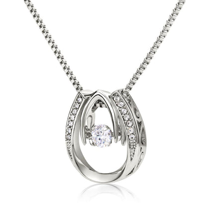 Lucky In Love Necklace, Four Leaf Clover with Crystal Heart