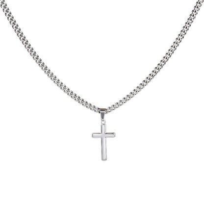 Artisan Cross on Cuban Link Chain, 18K Yellow Gold Finish or - Cross LS 7