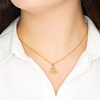 Anchor Pendant Necklace for Men, 18K Yellow Gold Finish or P - Gold Friendship anchor model
