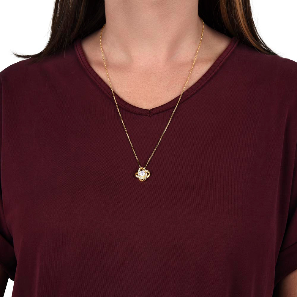 Love Knot Necklace, Unbreakable Bond Pendant, 18K Yellow or  - Love Knot Gold LS 3