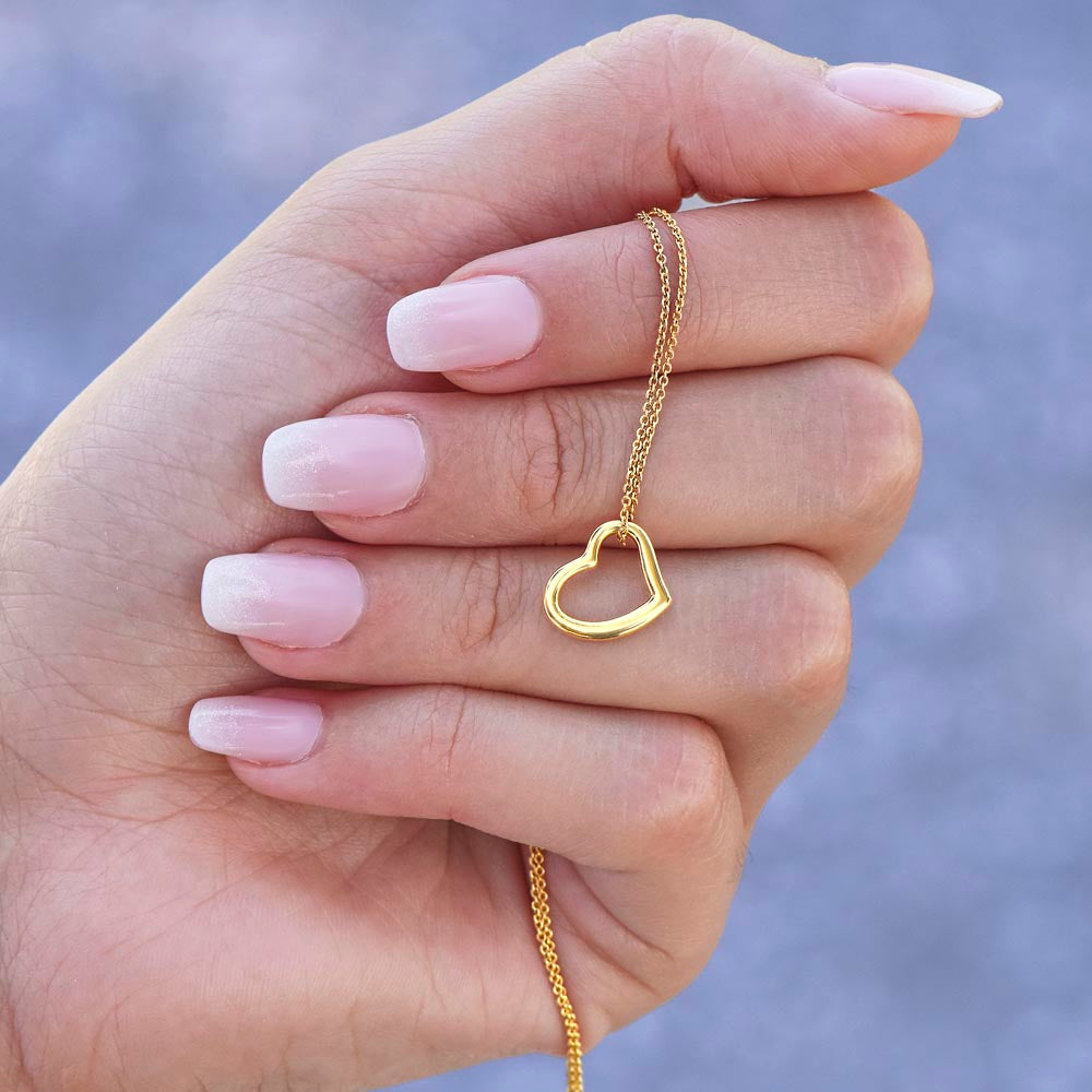 Delicate Open Heart Necklace, 18K Gold Finish, Layering Chain
