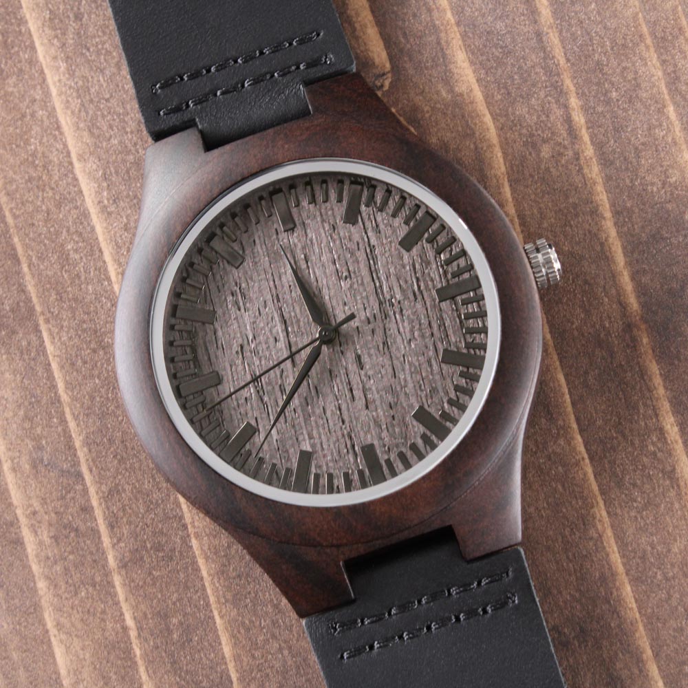 Natural Wood Watch, Lightweight Wooden Case and Band, Mahogany Gift Box