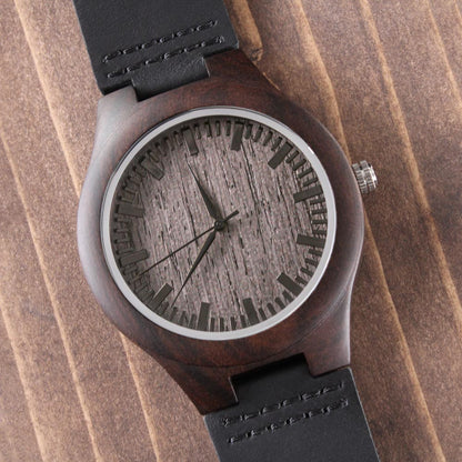 Natural Wood Watch, Lightweight Wooden Case and Band, Mahogany Gift Box