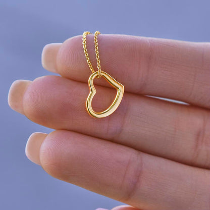 Delicate Open Heart Necklace, 18K Gold Finish, Layering Chain
