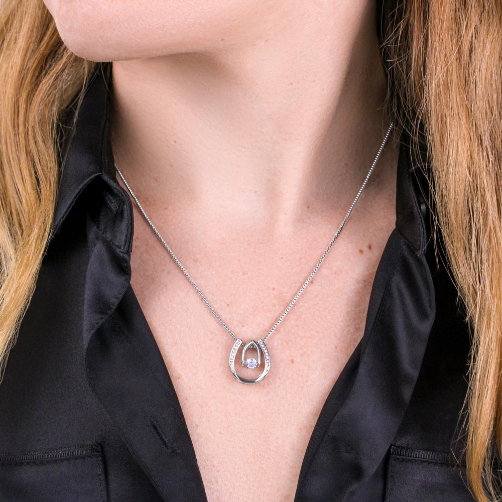Lucky In Love Necklace, Four Leaf Clover with Crystal Heart