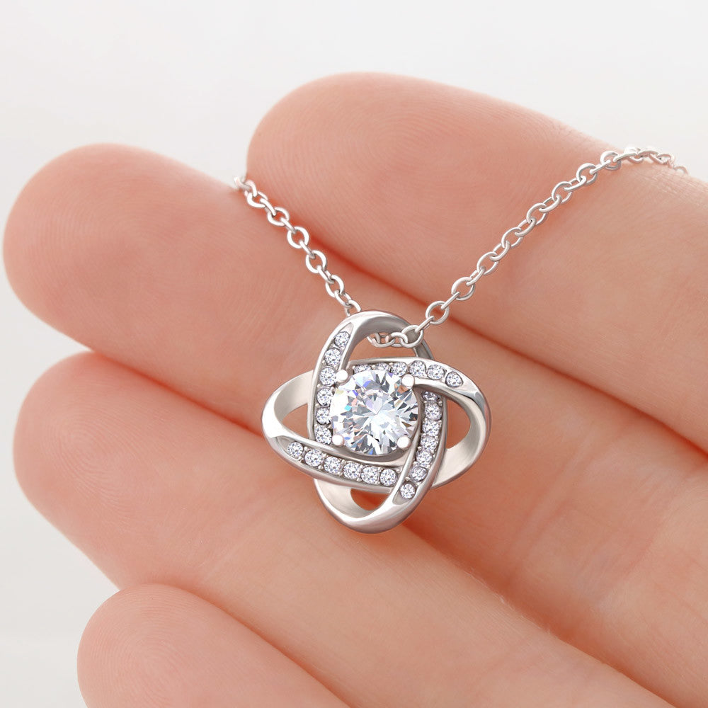 Love Knot Necklace, Unbreakable Bond Pendant, 18K Yellow or  - Love Knot
