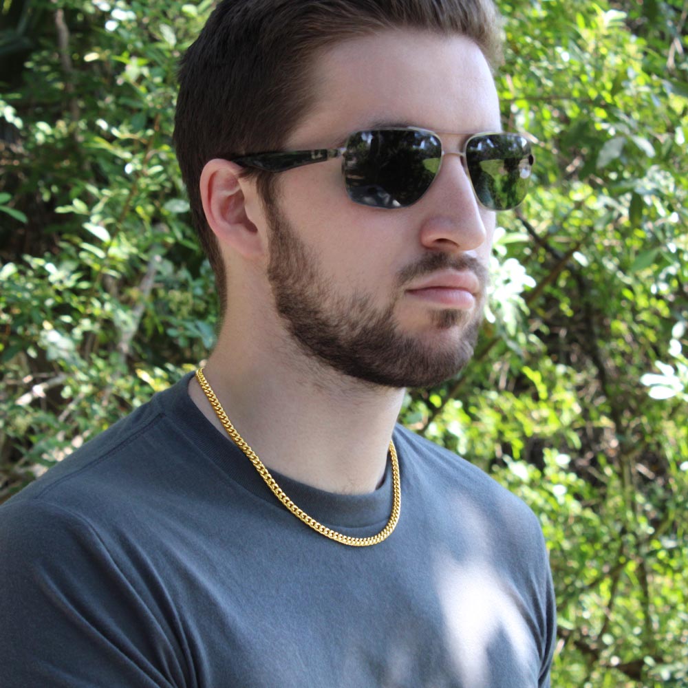 Cuban Link Chain Necklace, 18K Yellow Gold Finish or Polishe - Cuban Link Chain 2