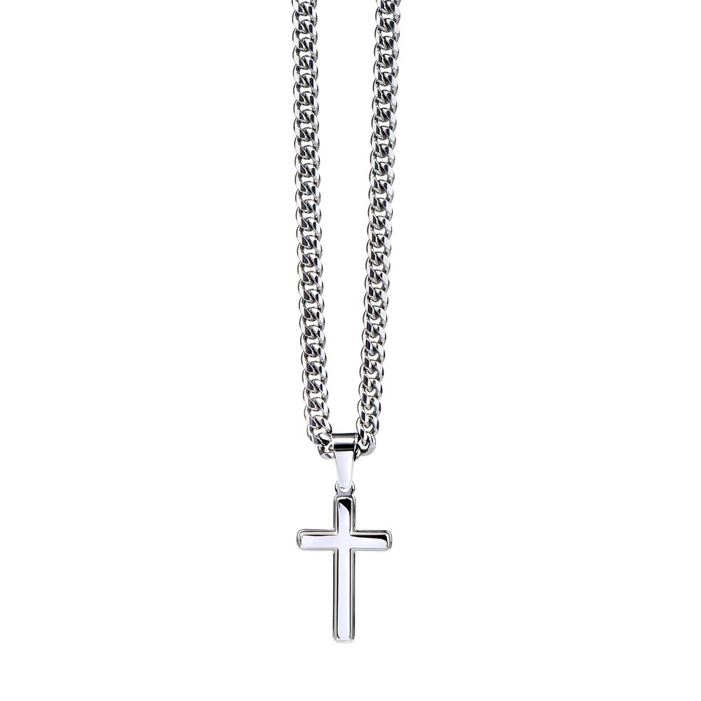 Artisan Cross on Cuban Link Chain, 18K Yellow Gold Finish or - Cross LS 4