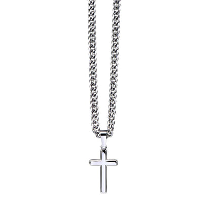 Artisan Cross on Cuban Link Chain, 18K Yellow Gold Finish or - Cross LS 4