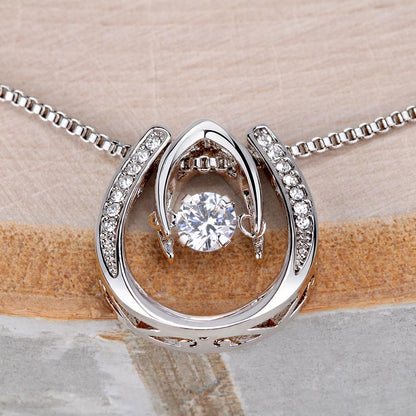 Lucky In Love Necklace, Four Leaf Clover with Crystal Heart