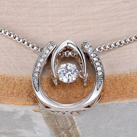 Lucky In Love Necklace, Four Leaf Clover with Crystal Heart