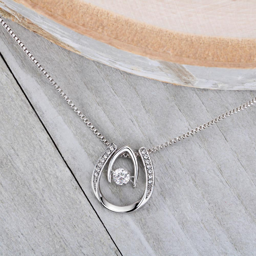 Lucky In Love Necklace, Four Leaf Clover with Crystal Heart