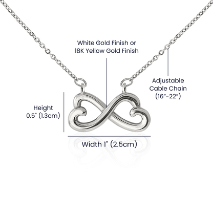 Infinity Heart Necklace for Her, Endless Love Symbol, 18K Ye - Spec Image
