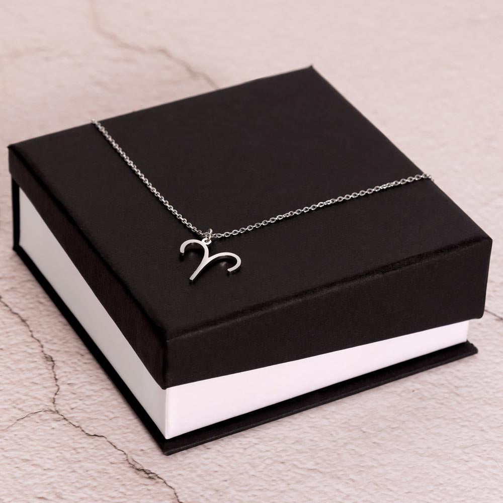 Zodiac Symbol Necklace, Star Sign Pendant, Adjustable Chain