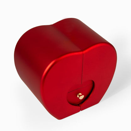 Solitaire Necklace in Everlasting Rose Heart Box, 18K Yellow - White Gold Alluring Beauty Necklace + Red Rose Box LF 11