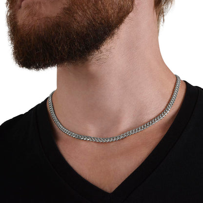 Cuban Link Chain Necklace, 18K Yellow Gold Finish or Polished Stainless Steel