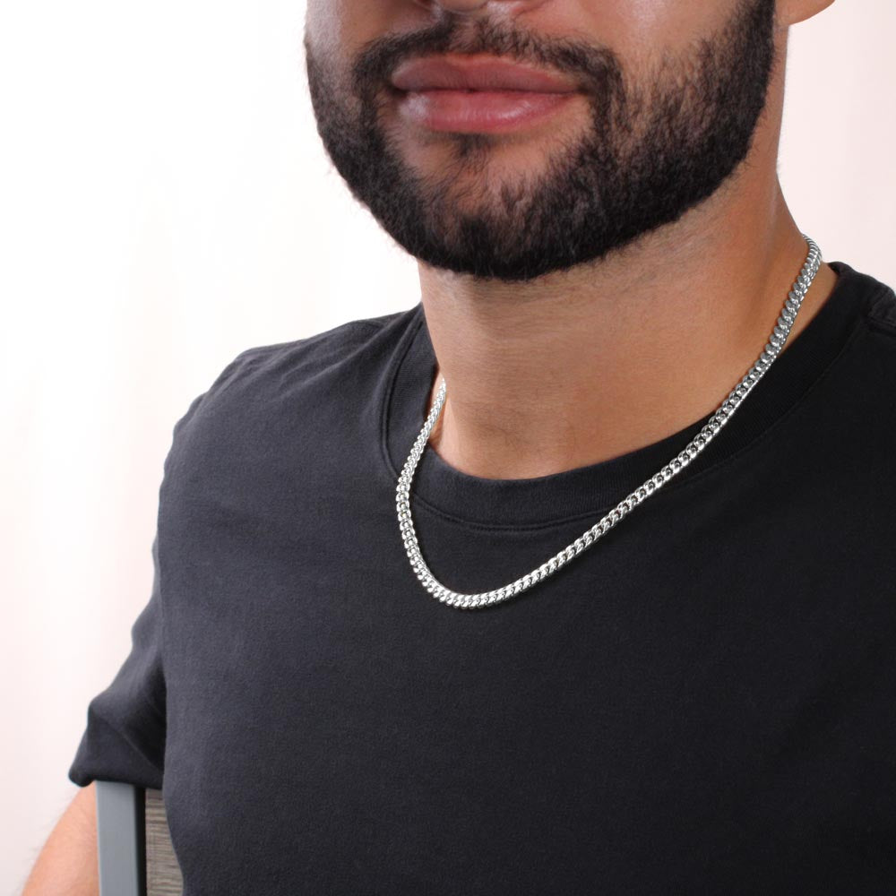 Cuban Link Chain Necklace, 18K Yellow Gold Finish or Polished Stainless Steel