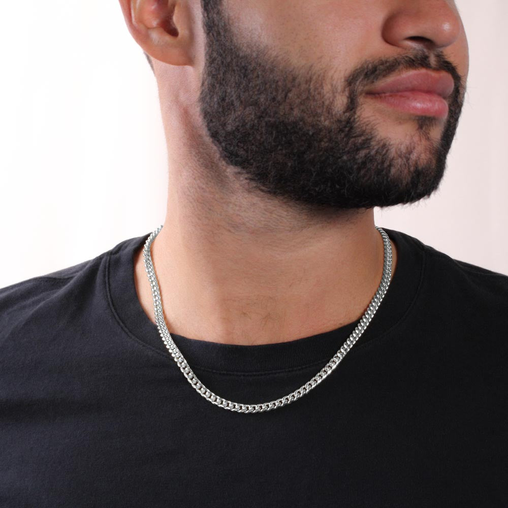 Cuban Link Chain Necklace, 18K Yellow Gold Finish or Polished Stainless Steel