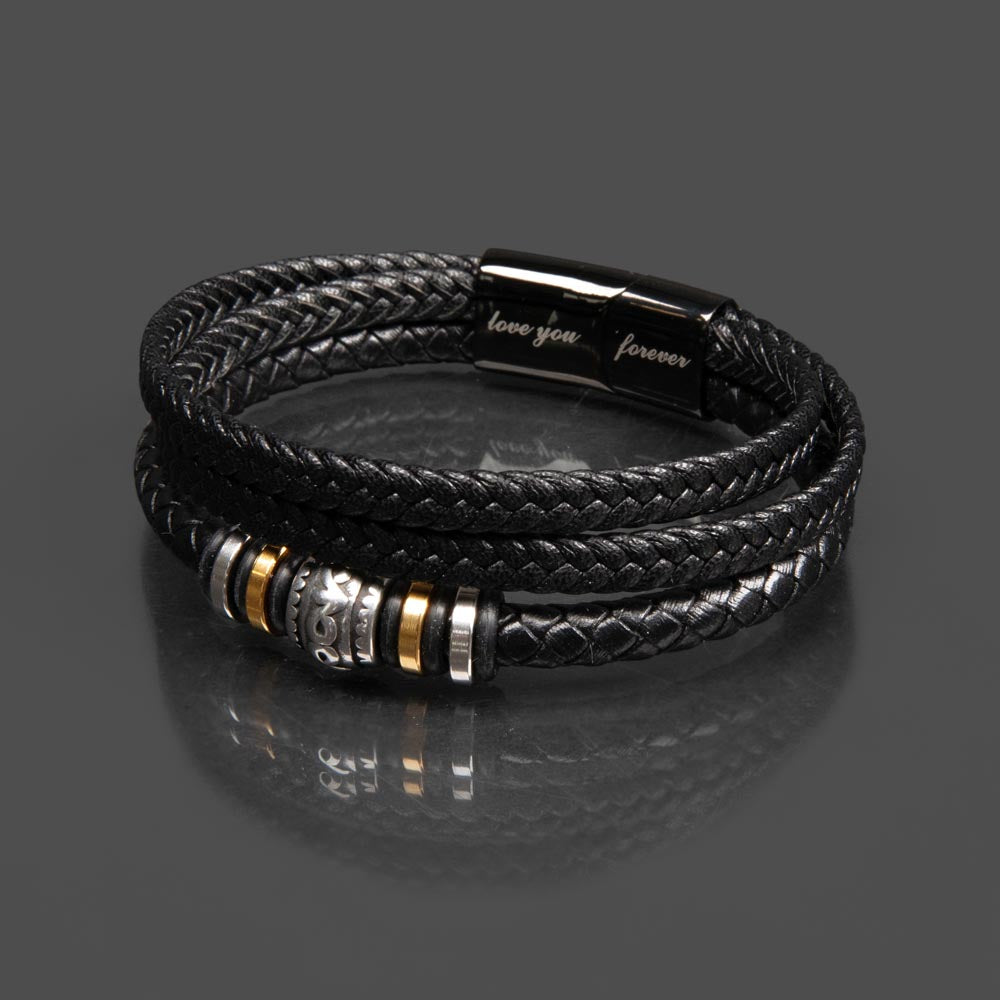 Love You Forever Men's Bracelet, Engraved Keepsake Gift for Him