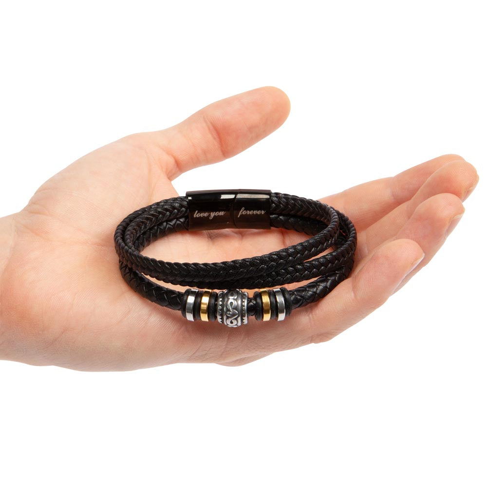 Love You Forever Men's Bracelet, Engraved Keepsake Gift for Him