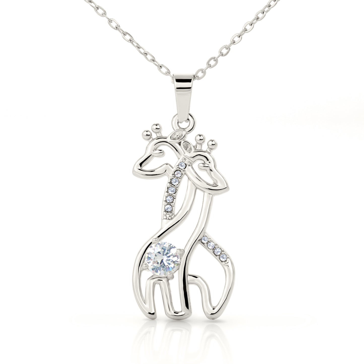 Giraffe Pendant Necklace, Animal Lover Gift, Adjustable Chain