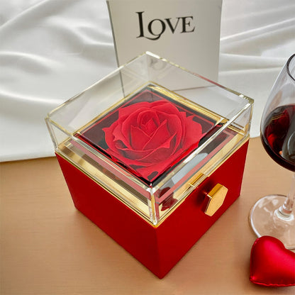 Crystal Heart Necklace in Rotating Rose Gift Box, 18K Yellow - Rotating Rose 5