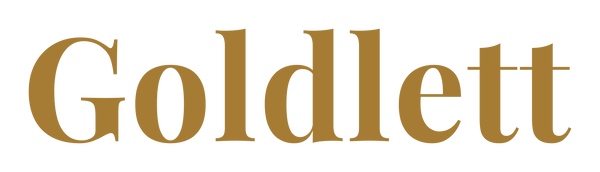 Goldlett wordmark logo, champagne gold