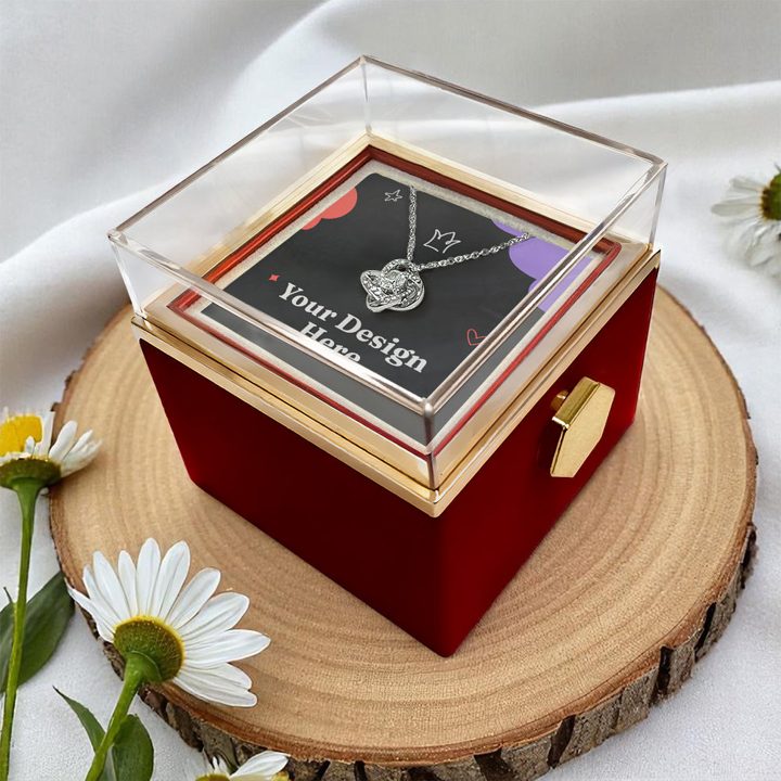 Love Knot Necklace in Rotating Rose Gift Box