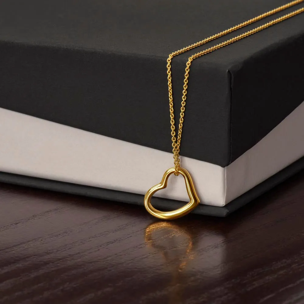 Delicate Open Heart Necklace, 18K Gold Finish, Layering Chain