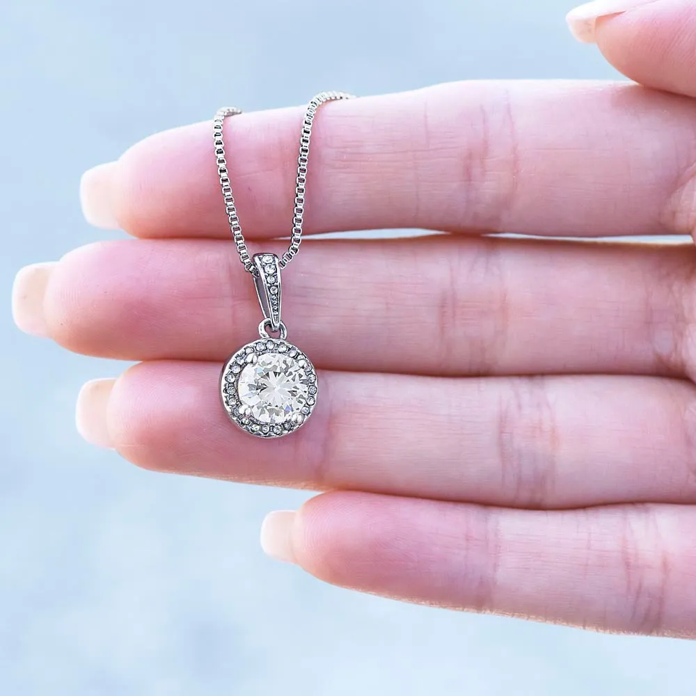 Eternal Hope Necklace, Cushion Cut Crystal, 14K White Gold Finish, photo 3
