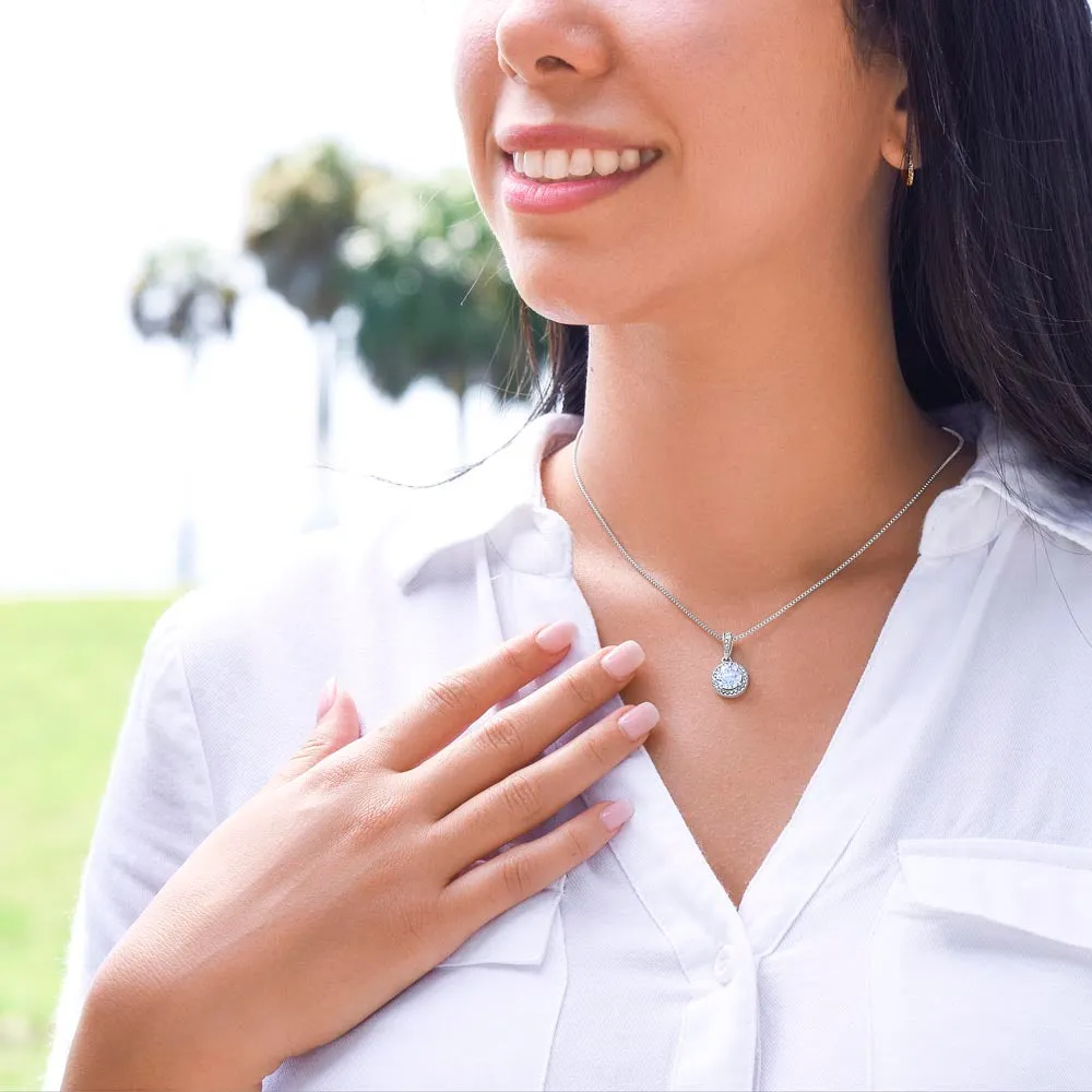 Eternal Hope Necklace, Cushion Cut Crystal, 14K White Gold Finish, photo 6