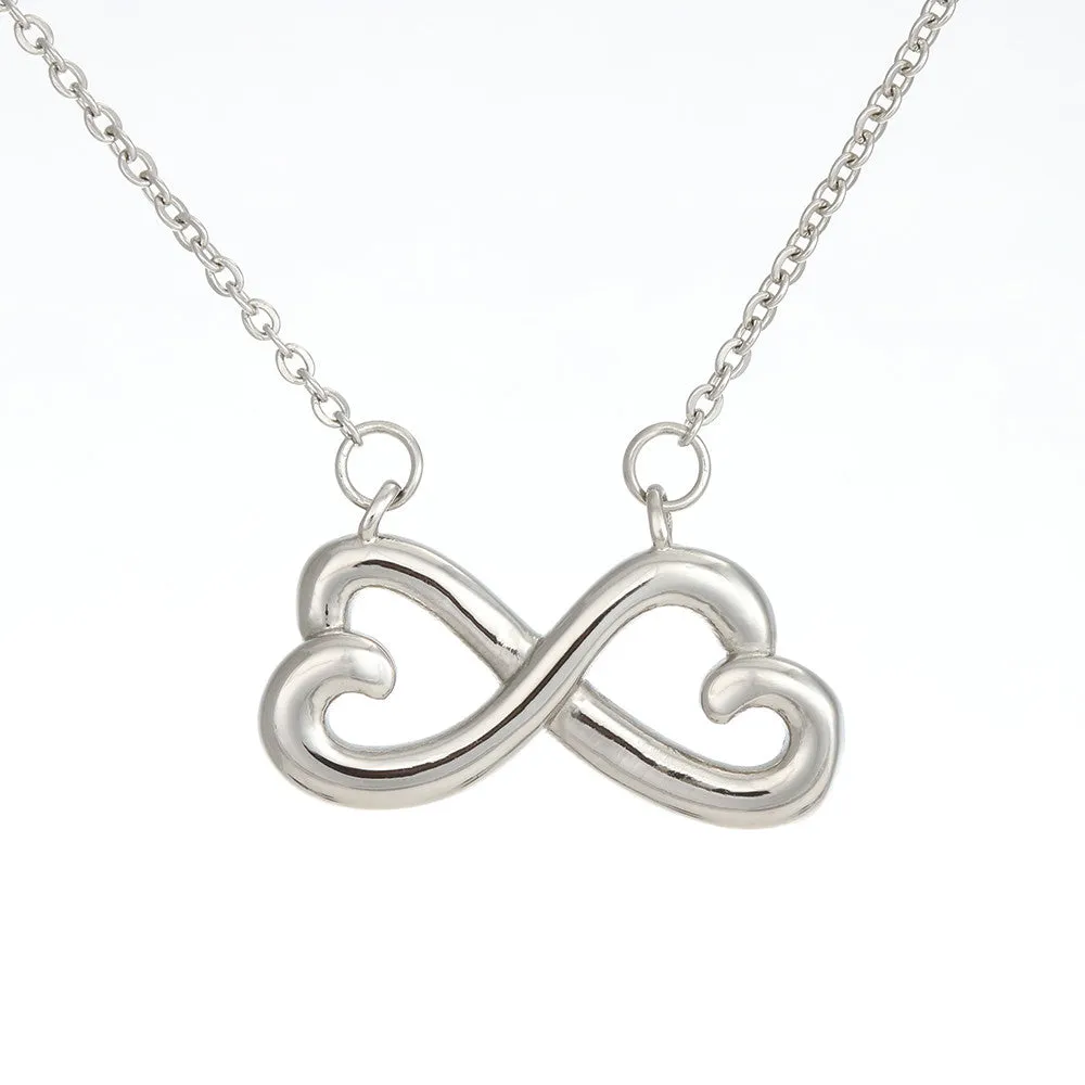Infinity Heart Necklace for Her, Endless Love Symbol, 18K Yellow or 14K White Gold Finish