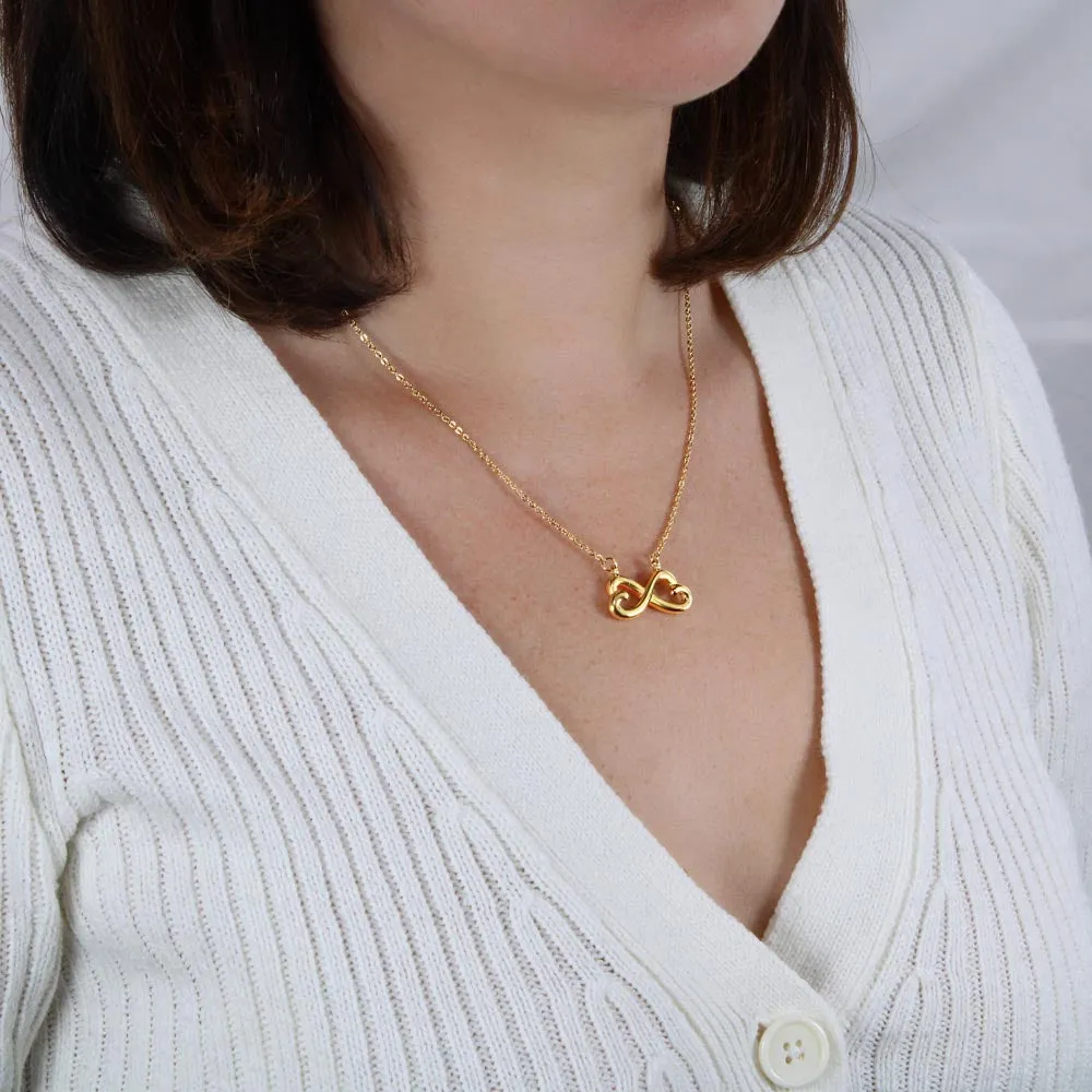 Infinity Heart Necklace for Her, Endless Love Symbol, 18K Yellow or 14K White Gold Finish, photo 5
