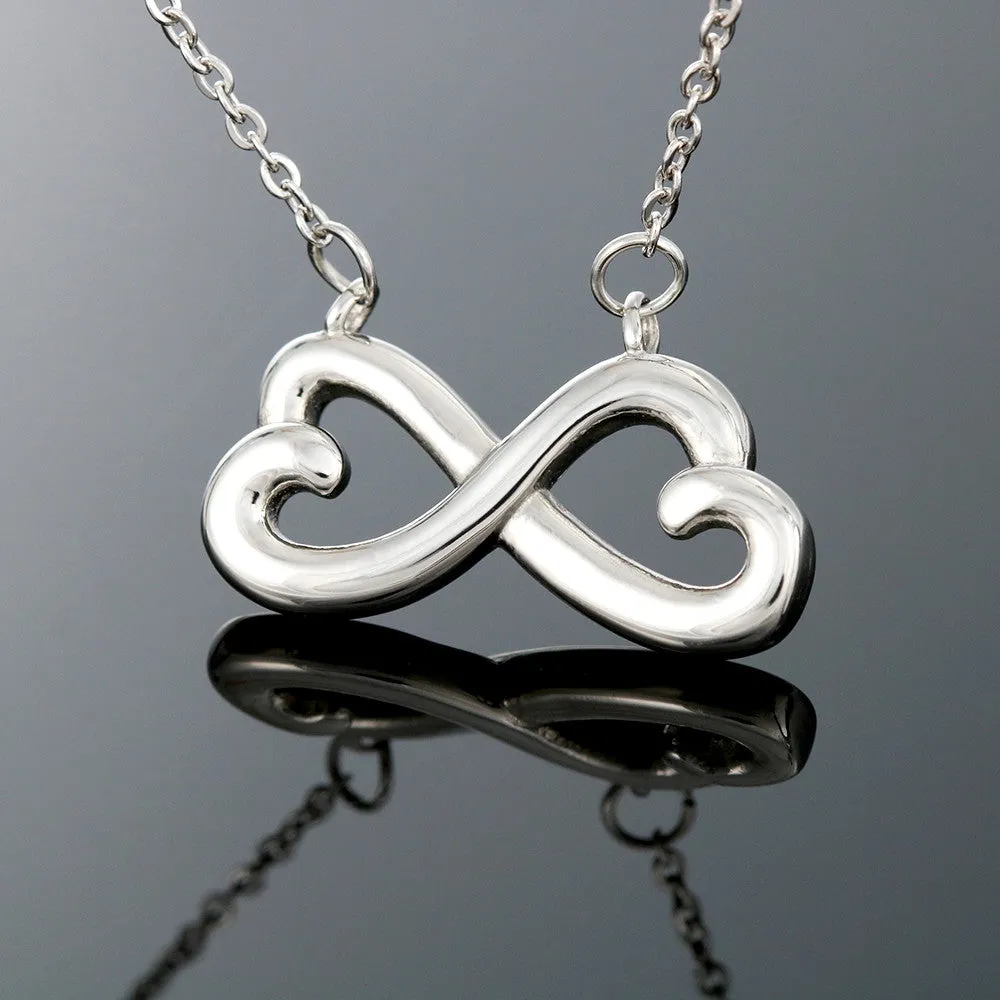 Infinity Heart Necklace for Her, Endless Love Symbol, 18K Yellow or 14K White Gold Finish, photo 6