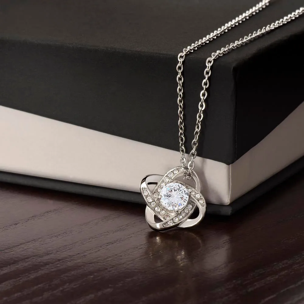 Love Knot Necklace, Unbreakable Bond Pendant, 18K Yellow or 14K White Gold Finish, photo 6