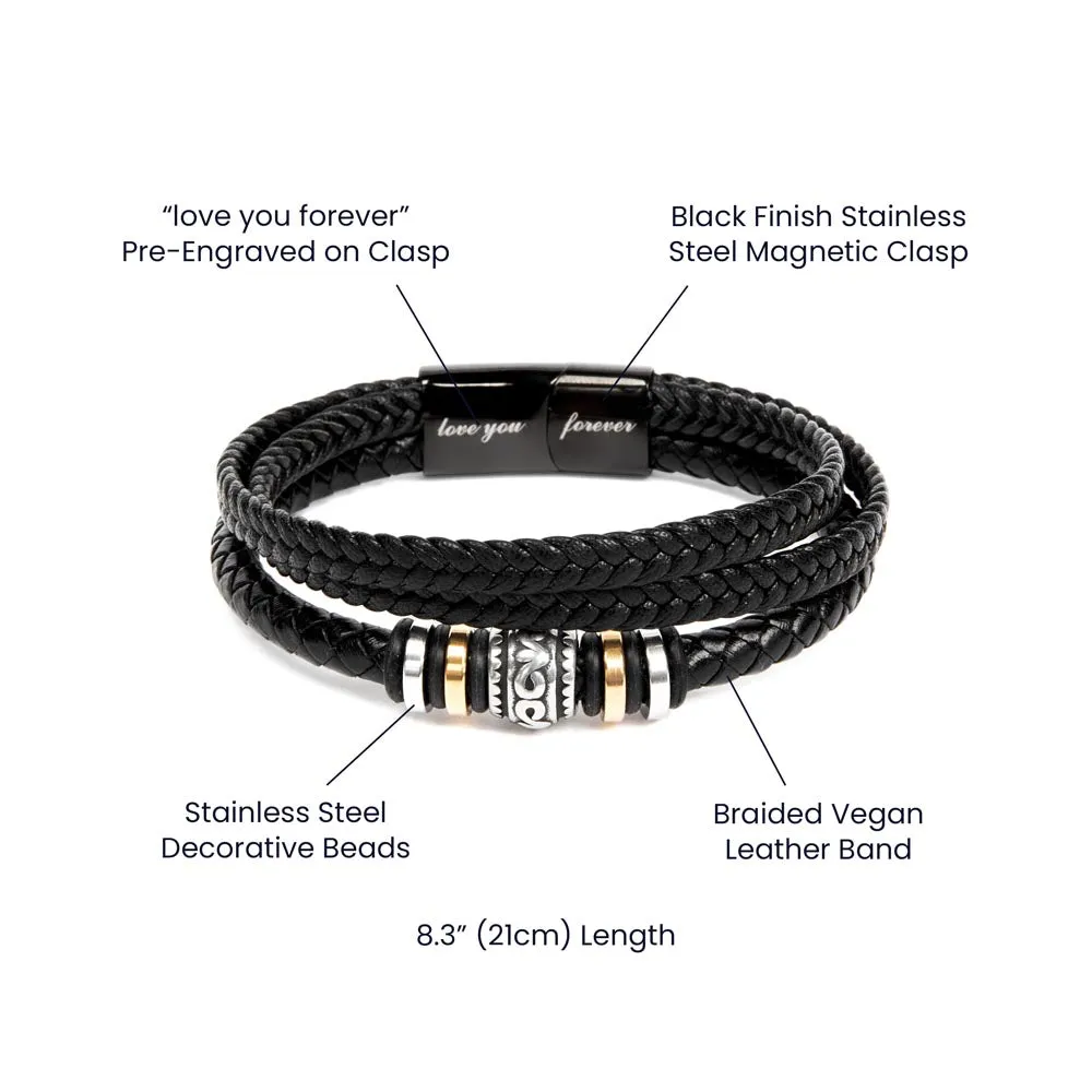 Love You Forever Men's Bracelet, Engraved Keepsake Gift for Him, photo 2