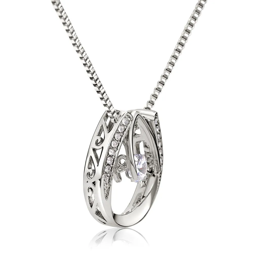 Lucky In Love Necklace, Four Leaf Clover with Crystal Heart, photo 3