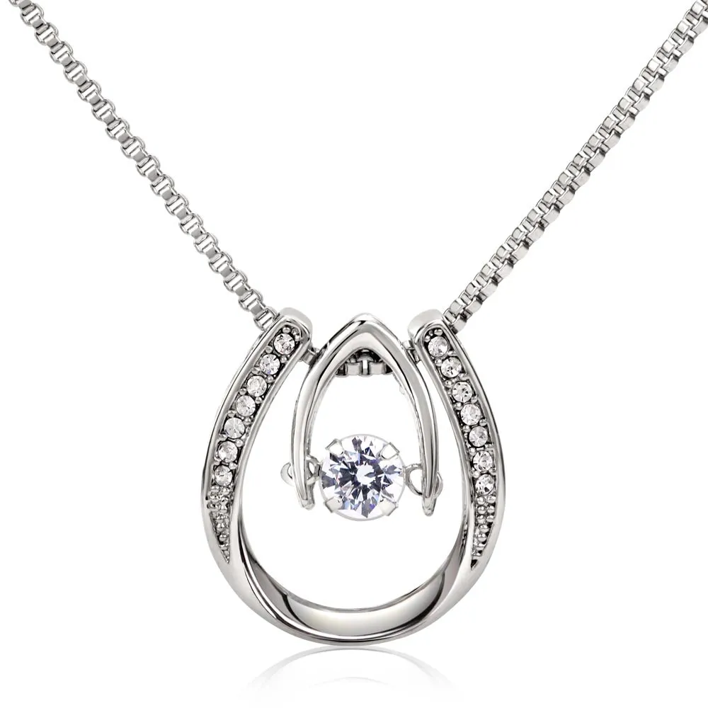 Lucky In Love Necklace, Four Leaf Clover with Crystal Heart, photo 5