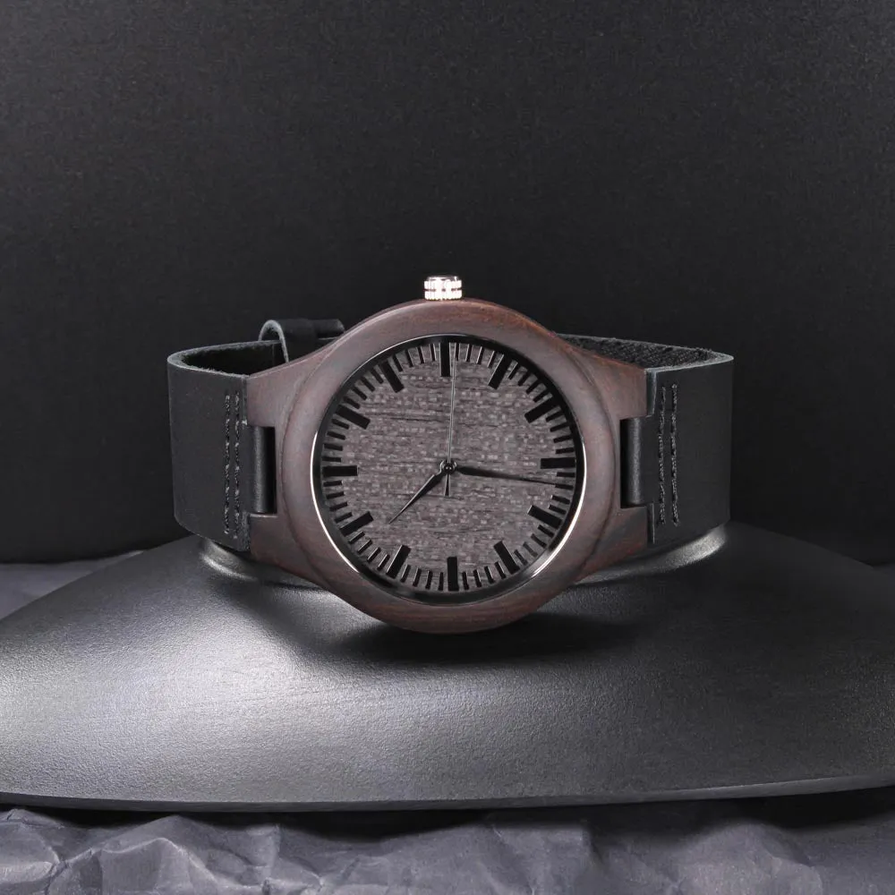 Natural Wood Watch, Lightweight Wooden Case and Band, Mahogany Gift Box