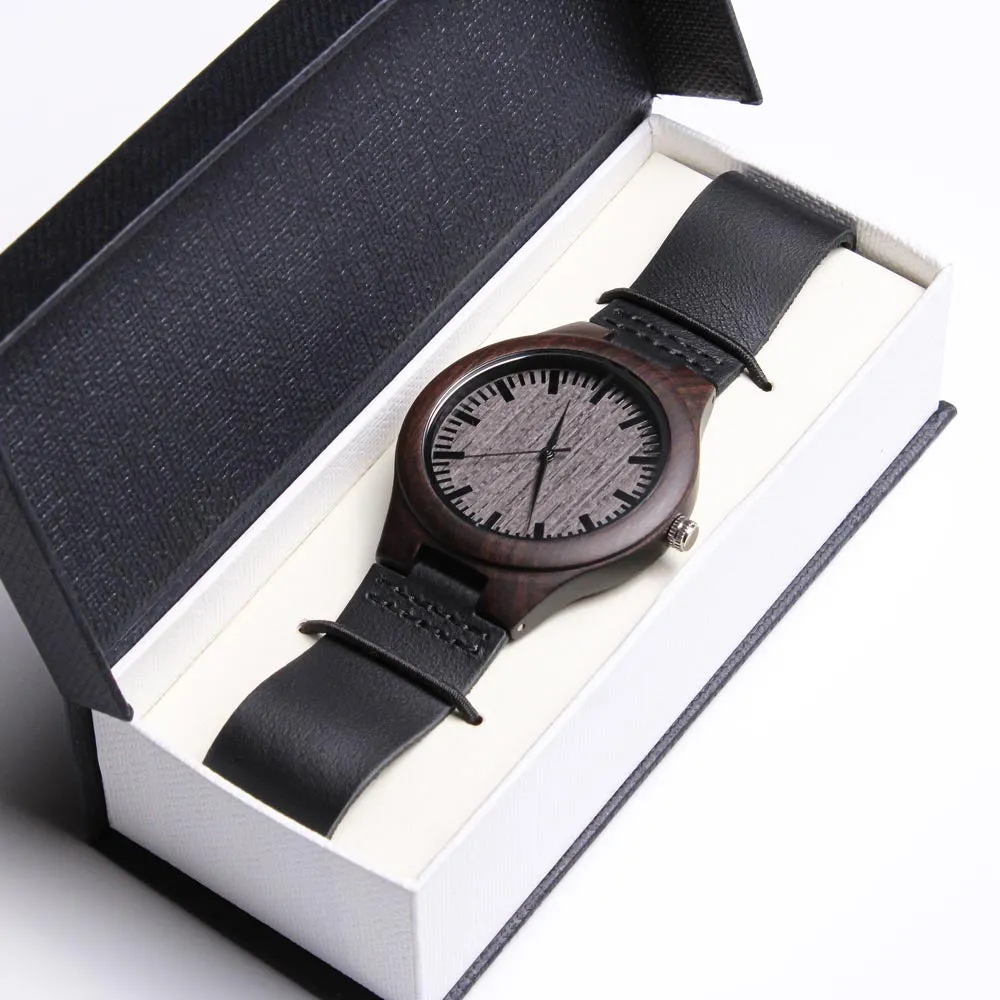Natural Wood Watch, Lightweight Wooden Case and Band, Mahogany Gift Box, photo 4