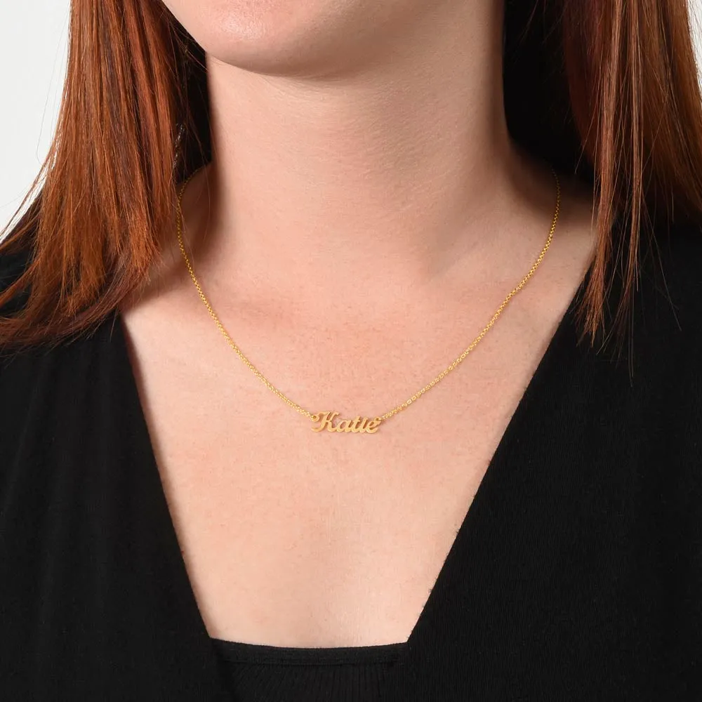 Custom Cursive Name Necklace – Personalized 18K Gold Finish, Adjustable Chain, Gift for Her