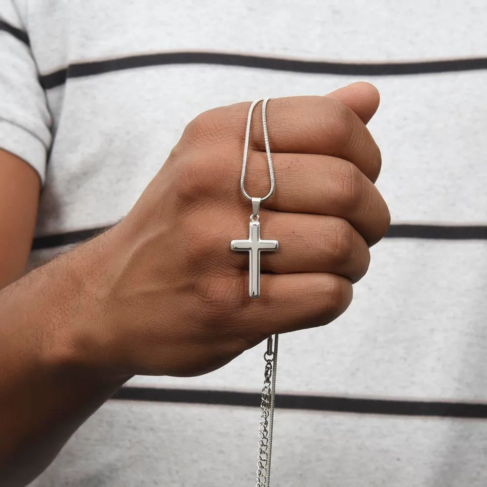 Stainless Steel Cross Necklace on Solid Chain, Everyday Wear, photo 2